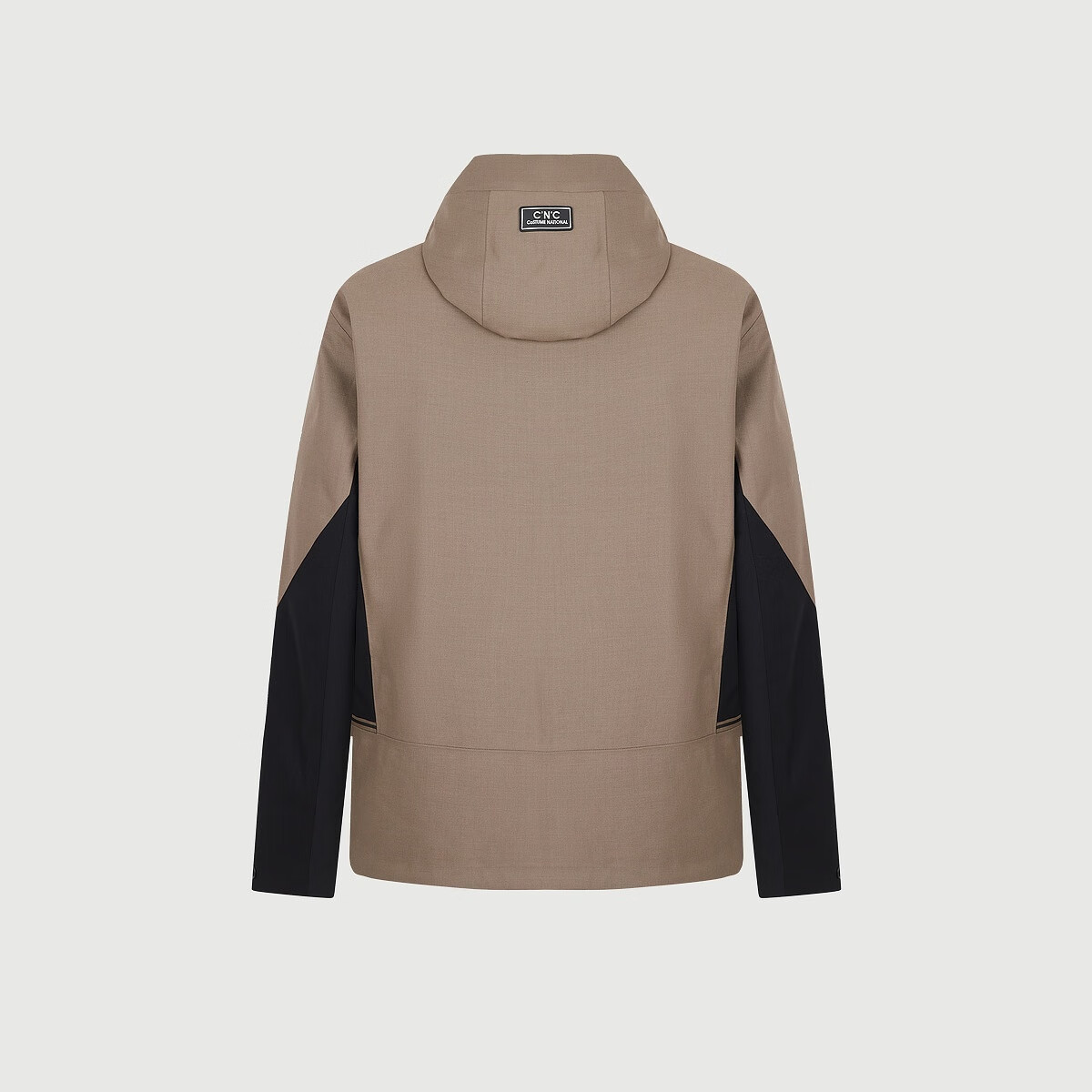 C'N'C【90鸭绒】CNC25冬新款远山户外连帽羽绒服工装撞色拼接男士外套 深咖 50 /M/(175/92A)