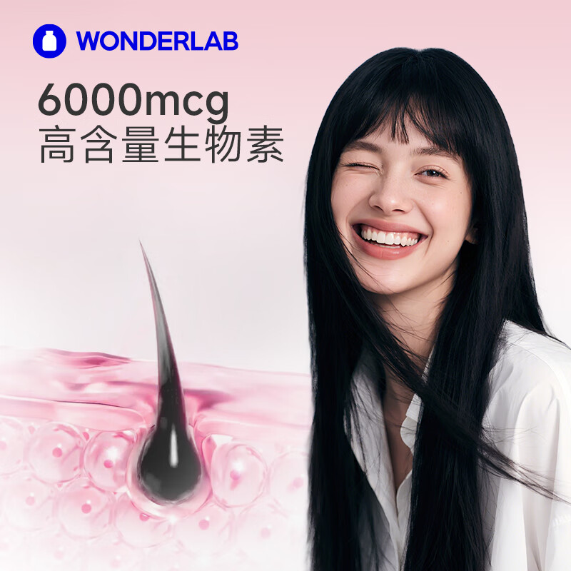WONDERLAB男女复合维生素软糖 维生素b族烟酰胺维矿维c维d养发护甲60粒/瓶