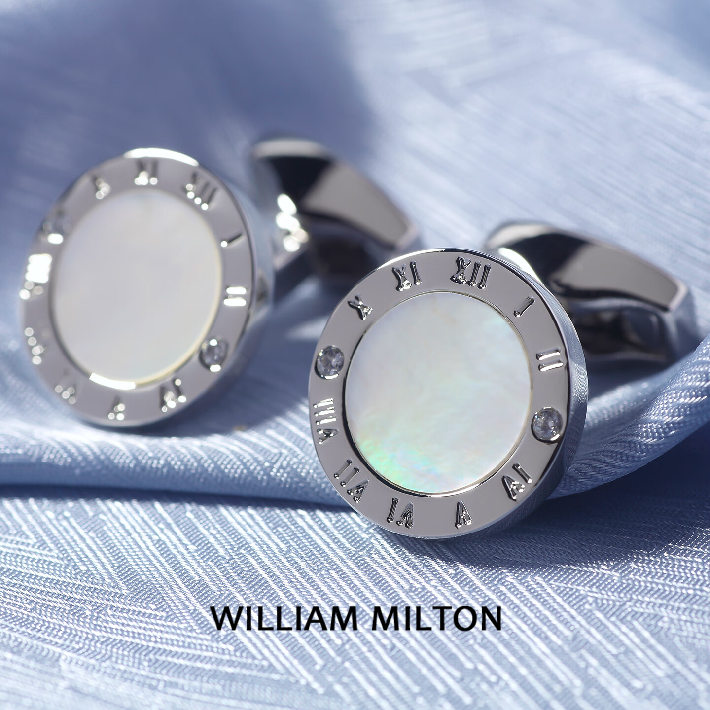 WILLIAM MILTON【光年之外】贝母法式银袖扣男轻奢定制衬衫袖口钉 光年之外