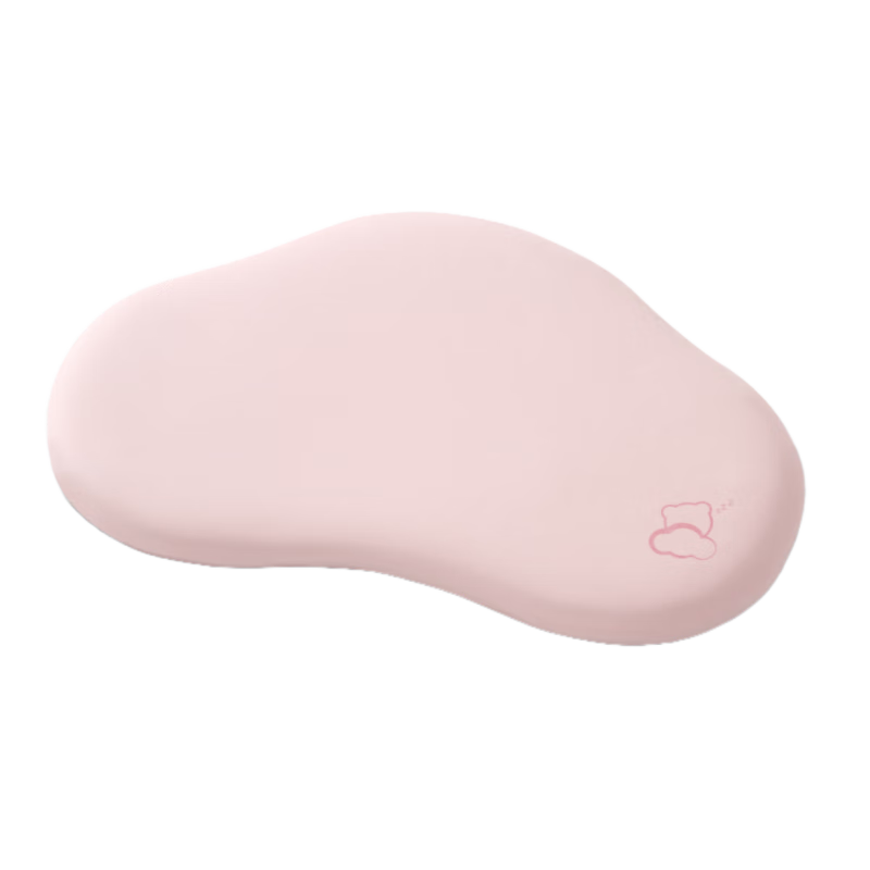 贝肽斯婴儿枕头6个月以上儿童分区宝宝枕护颈神器硅胶枕头1-3岁 柔雾粉