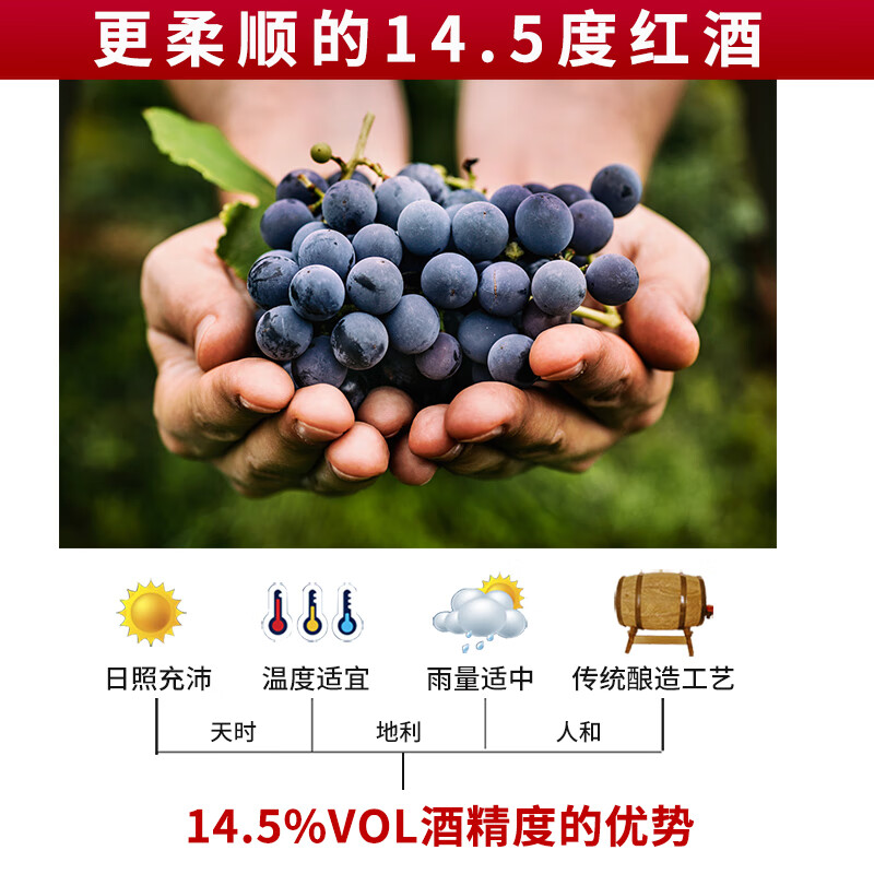 圣汀格(SAINT TINGE)【荣获国际金奖】法国原瓶进口红酒AOC级干红葡萄酒婚宴送礼 【荣获金奖 原瓶】皇家臻藏·单支装