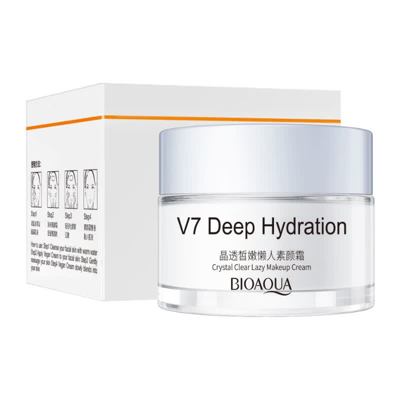 泊泉雅晶透皙润懒人素颜霜 轻薄透气自然妆感遮瑕裸妆 v7素颜面霜 素颜霜(新)50g