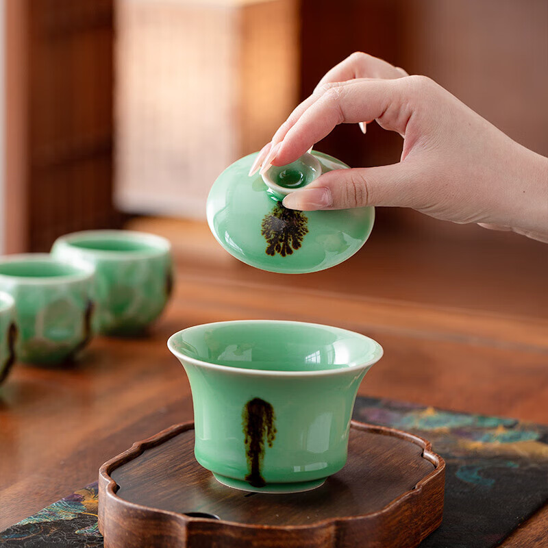 上新了文创 故宫茶具套装 整套高档茶杯陶瓷工夫茶盖碗套组礼盒 点石成金