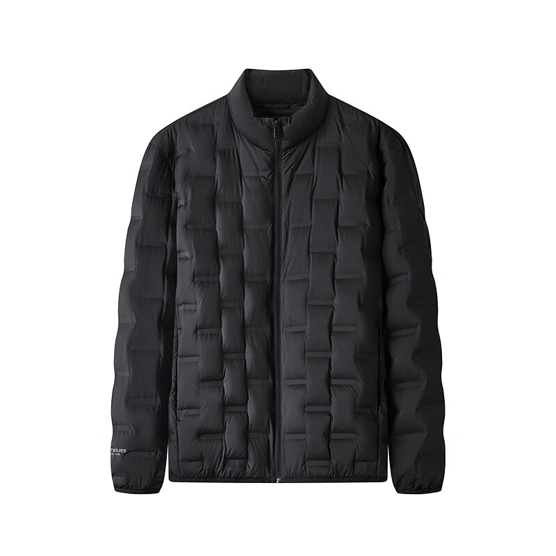 七匹狼【三防面料】羽绒服男士2025冬季新品短装立领梯形直冲薄羽绒外套 001(黑色) S 160/80A