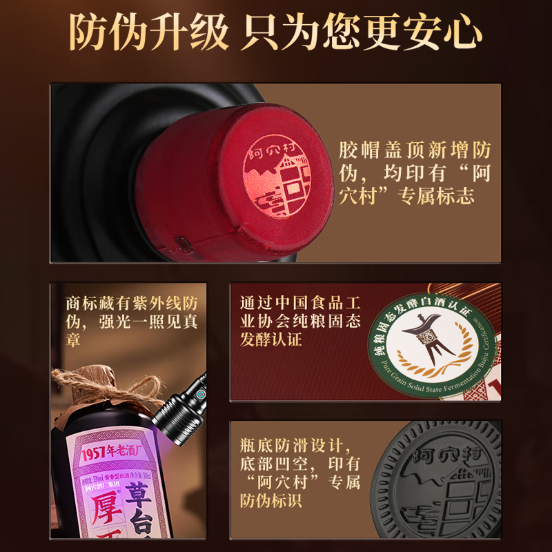 厚臣【喜宴专享】厚臣草台香老酒贵州酱香型 白酒 年货送礼纯粮食窖藏 53度500mL*6瓶厚臣草台香酒老酒 