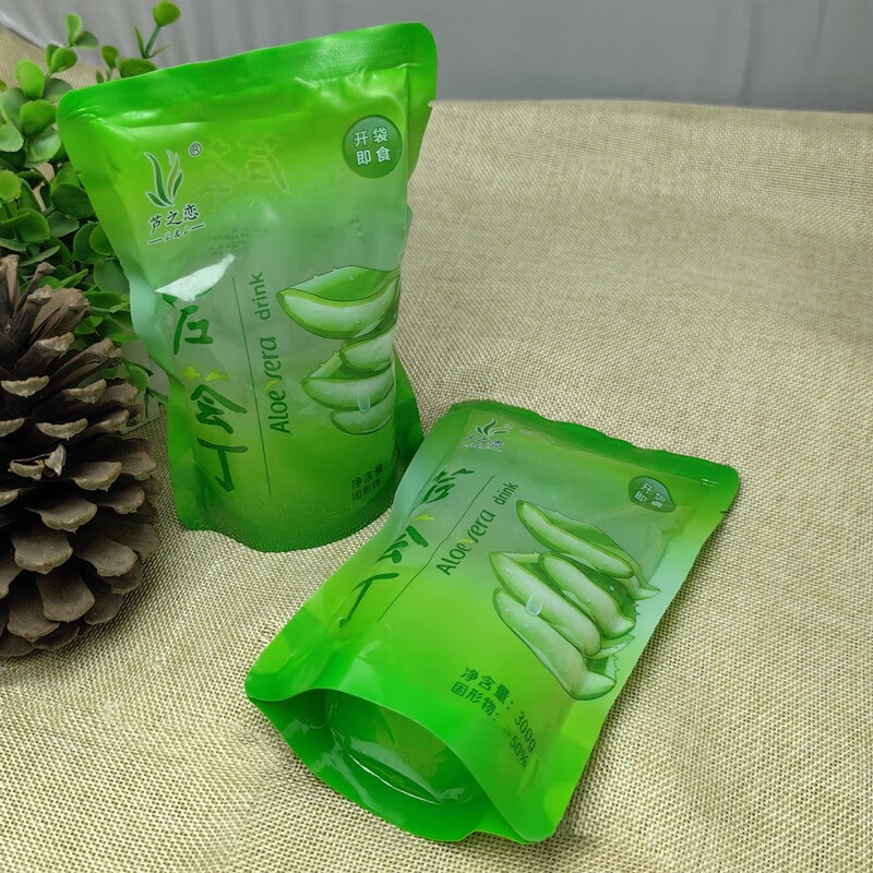 糖水芦荟丁爽口芦荟粒库拉索芦荟果肉粒奶茶甜品食品即食300g*6包 芦荟丁[300gx6袋]
