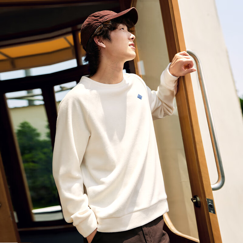 361°运动卫衣男2025年秋冬季新款摇粒绒套头卫衣常规舒适上衣女 【男款】羽白 XL