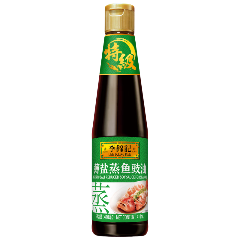 李锦记 薄盐蒸鱼豉油410ml 特级  双重发酵精粹 减盐25% 酱油生抽百搭