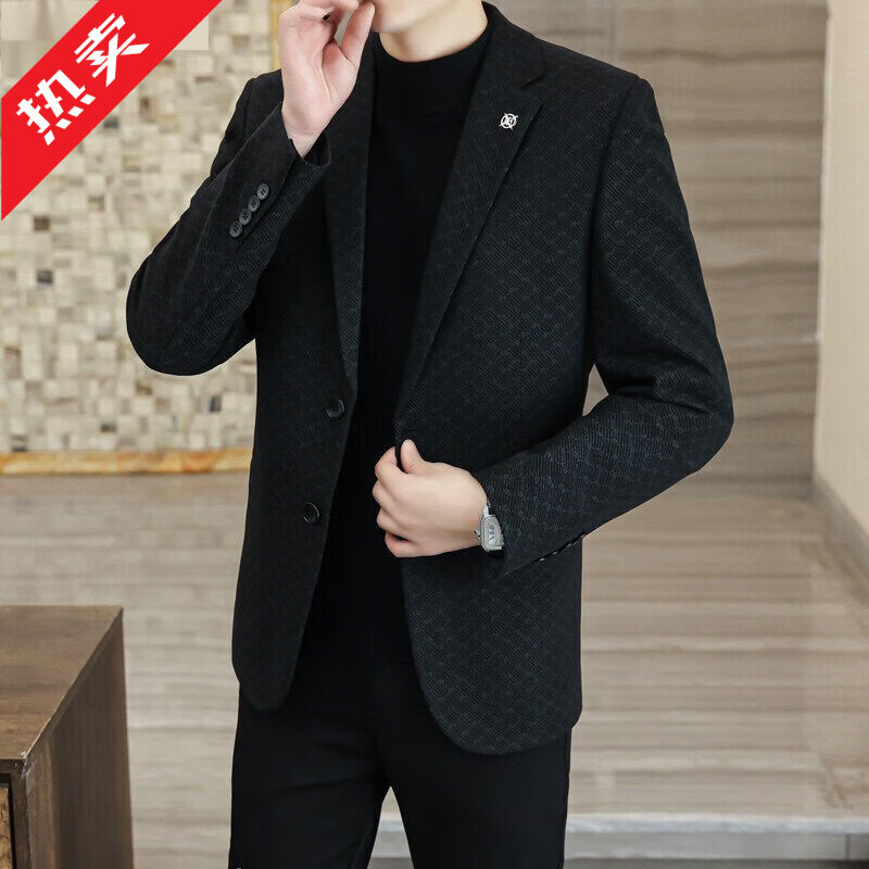利郎2025秋冬季时尚西服男士高端商务男装休闲轻奢小西装夹克外套男 6303_黑色品牌清仓断码 XL 180_