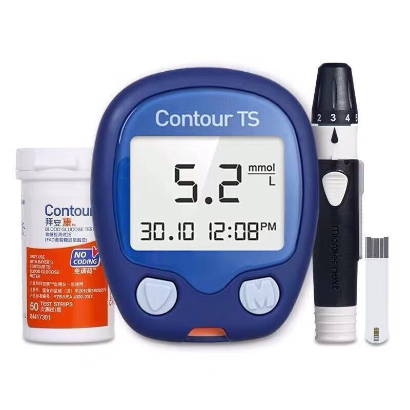 拜耳（BAYER）拜安康血糖试纸 家用全自动血糖仪 日本进口免调码血糖条LH 拜安 血糖仪+拜安康试纸50片(2024.12)+针+棉