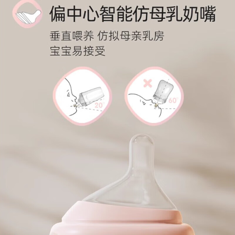 赫根原装进口奶嘴新生婴儿宽口径软硅胶仿母乳防胀气123Y段一盒拆售单个 2段原包装(中速3-6个月) 2只装