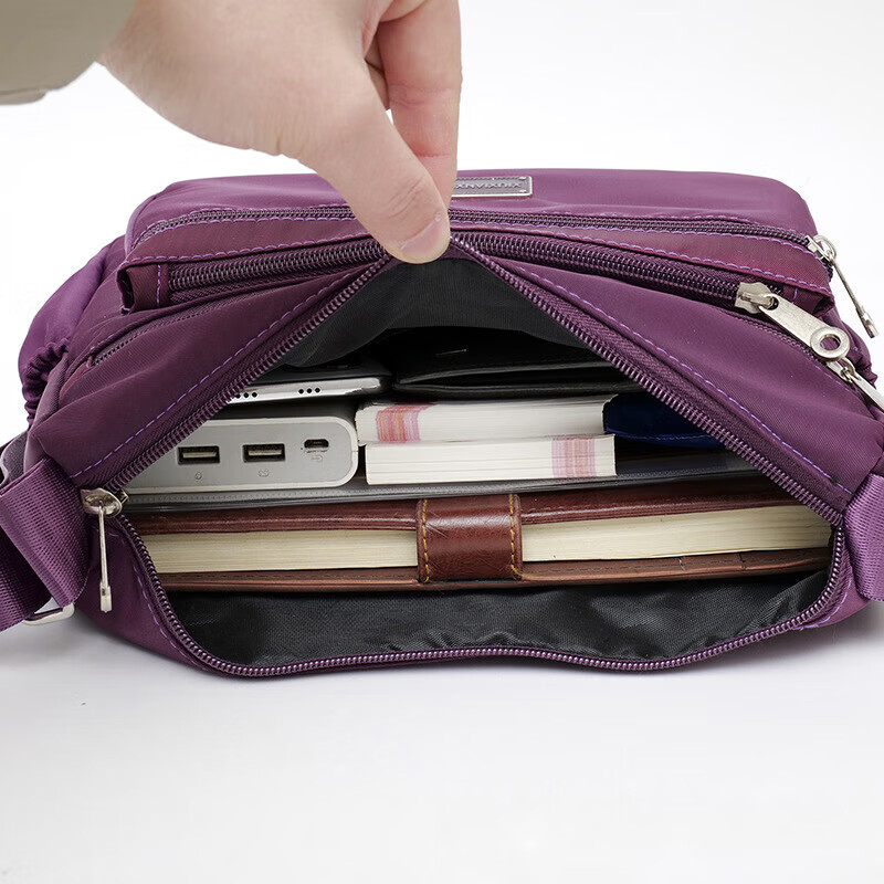 【优选好物】2025新款牛津布女包休闲多层单肩斜挎包透气大容量小 黑色