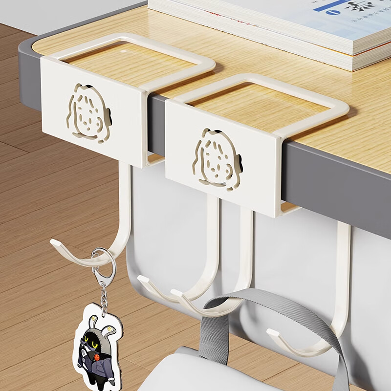 书包挂钩学生课桌侧边挂包神器书桌边缘挂包钩新款承重包包置物架 奶油女孩2个装