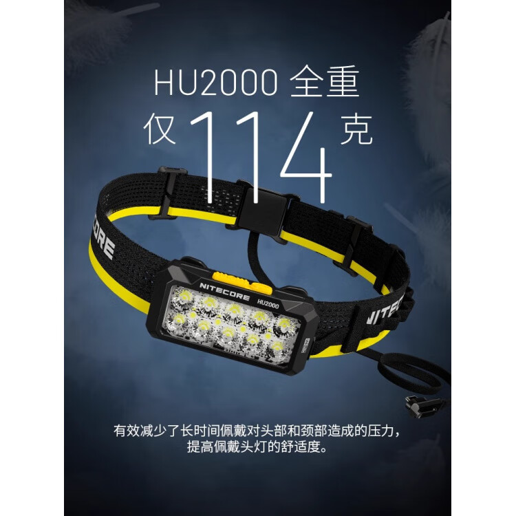 奈特科尔（NITECORE） 08大灯Hu2000长电池寿命夜间工作大灯2024新强光超亮 HU2000分体式头灯【不含电池】