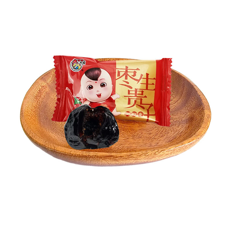 喔喔阿膠喜棗散裝500g無(wú)核金絲小棗情牽一生棗生貴子婚慶結婚喜糖 阿膠棗500g(福娃版約35顆，棗生