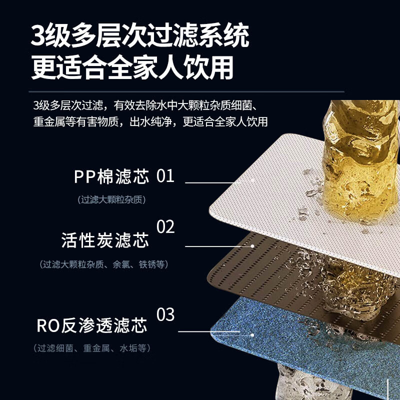 欧凯能净水器家用直饮机厨下自来水过滤器全屋净水联网智能家用厨房RO反渗透纯水机华迈M3小扁豆净水机 套餐2(详询客服)