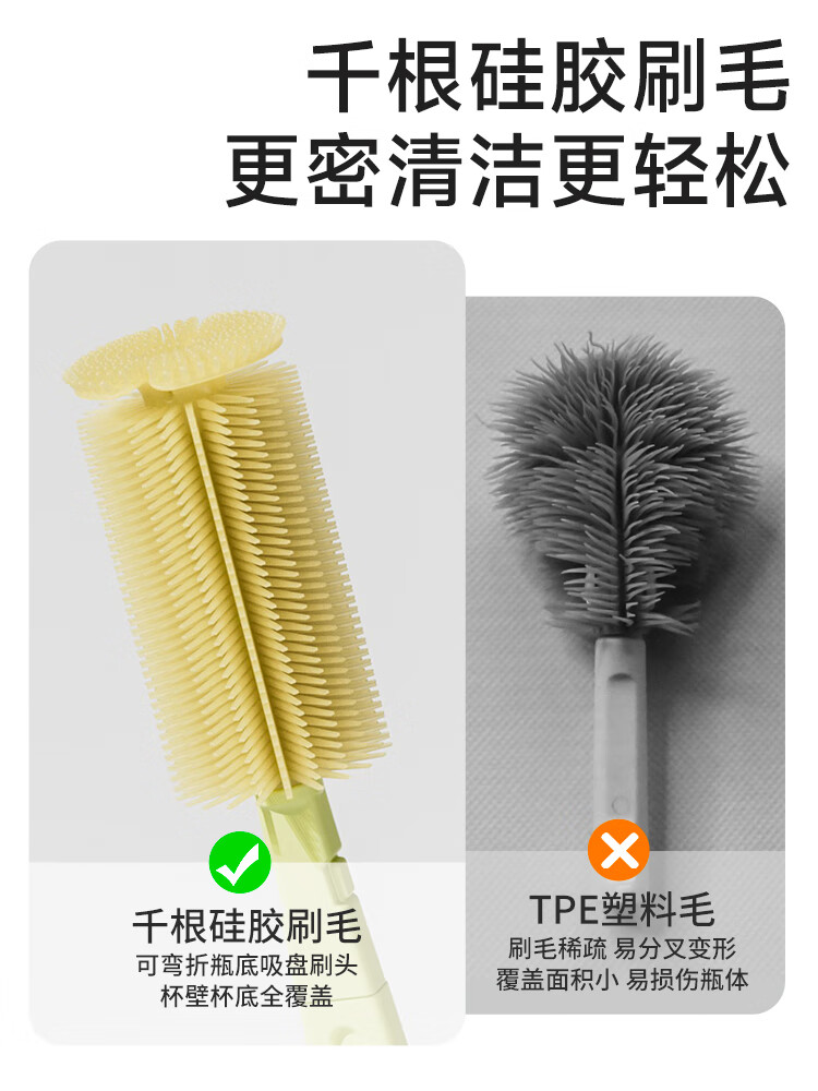 跨境优选小魔盒便携式奶瓶刷杯刷清洁刷新生婴儿清洗刷收纳盒套装 小魔盒奶瓶刷套装-桃天粉【抑菌款】