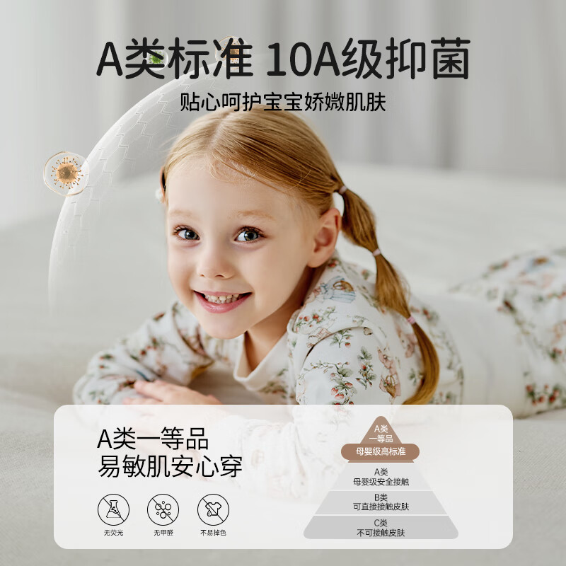 ELLE BABY儿童保暖内衣中小童秋衣秋裤纯棉高腰保暖宝宝内衣套装秋冬睡衣 独角兽之旅 120 【推荐身高110cm-120cm】