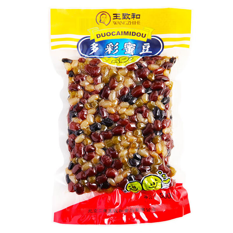 王致和多彩蜜豆500g3袋即食熟糖納紅豆奶茶烘培原料包粽子餡料 多彩蜜豆500g*1袋