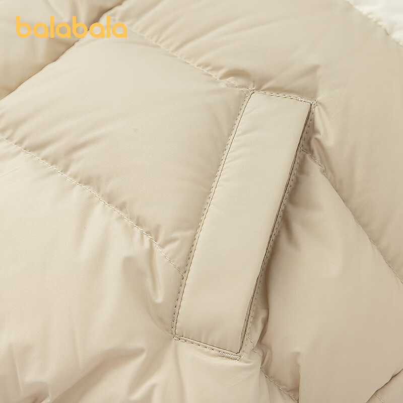巴拉巴拉（BALABALA）【商场同款】宝宝羽绒服男童装宽松连帽外套2025新款冬装 浅卡其50307-白鸭绒 80 充绒量52g