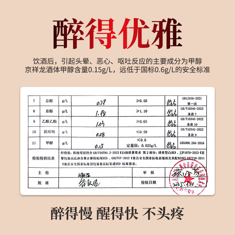 京祥龙 42度国标特级清香型白酒500ml 纯粮食酒年货节送礼宴请酒水整箱 42度 500mL 2瓶 礼盒装