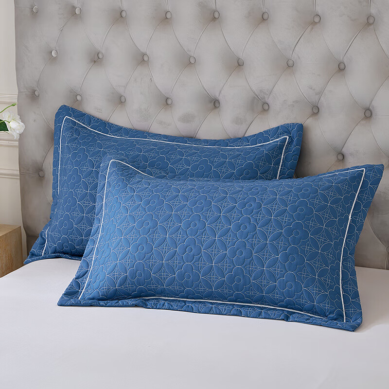 DEATKN德国A类防头油枕套防口水防尘隔脏枕头套枕芯内胆套一对装防汗隔 夹棉-宝蓝【A类防尘枕套一对装】 48cmX74cm