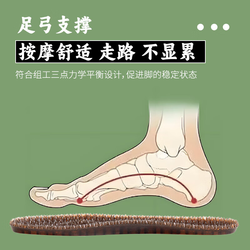 通用按摩鞋垫脚底穴位刺激涌泉穴鹅卵石足底足疗缓解脚痛超软 涌泉穴按摩鞋垫XS码(适合35-37码