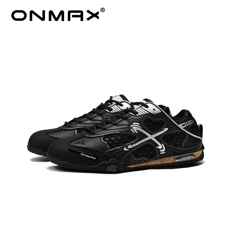 ON MAX四叶草系列新款黑色德训鞋运动百搭网面一脚蹬休闲鞋春夏男女同款 黑色 （建议拍大一码） 42