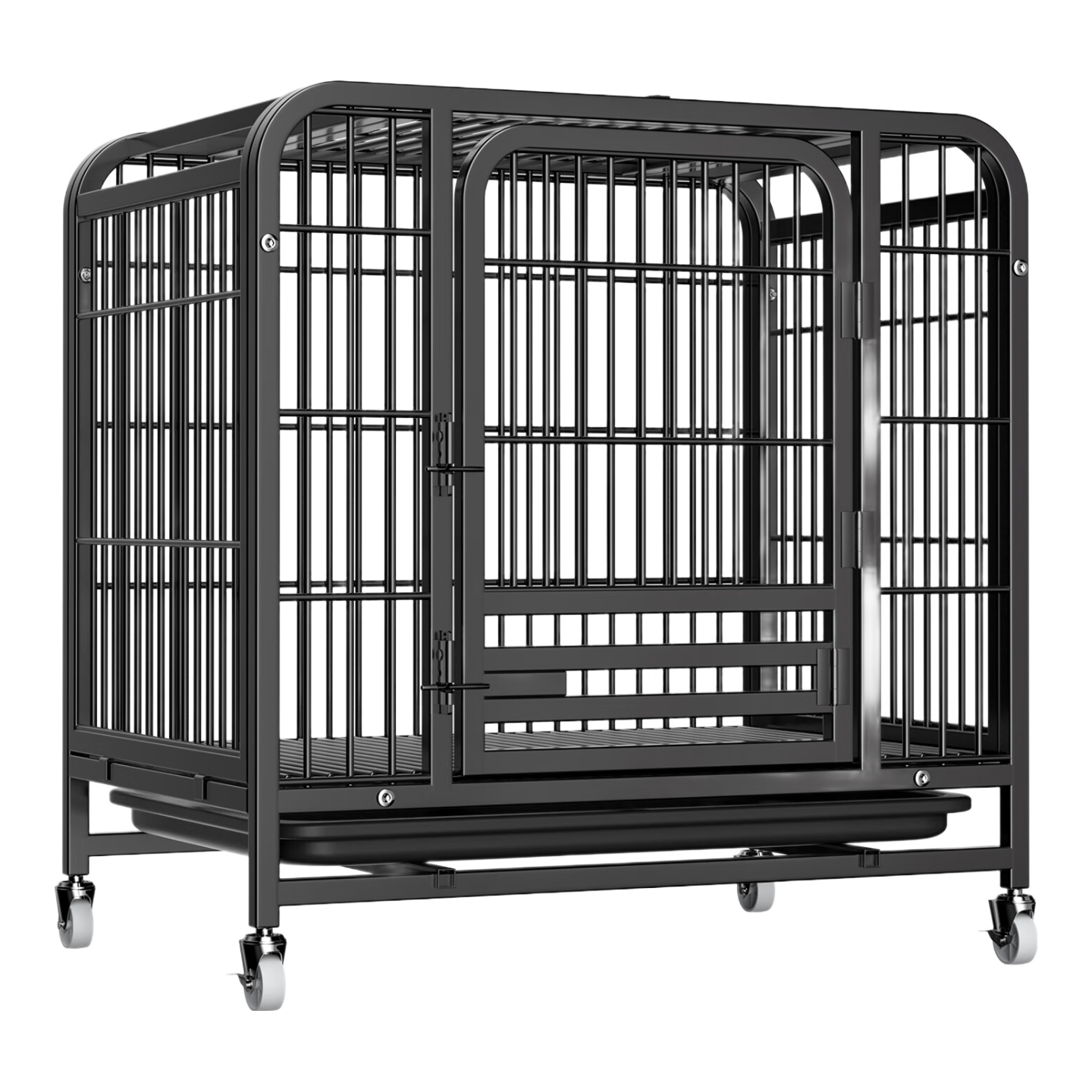 喵先生狗籠子 狗籠小中大型犬加粗加固金毛拉布拉多一體帶廁所分離籠子 方管框架+加粗鐵絲【62*46*57cm】15斤內(nèi)適用