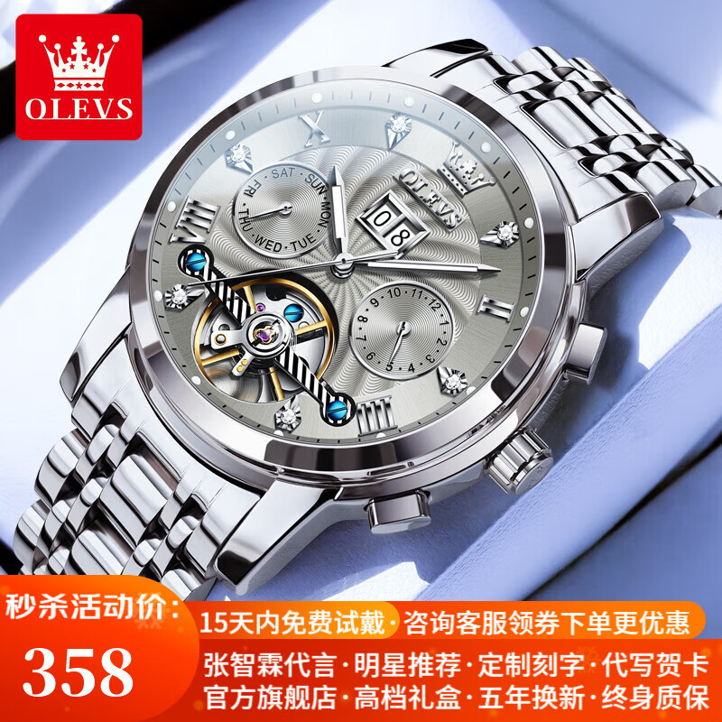 ���ڲ�����ŷ��ʱ��OLEVS����ʿ��֤Ʒ���ֱ��л�е��ȫ�Զ���ʿ�ֱ�ҹ���ˮ�б�ʱ���˶��� OLEVS-9910-�ִ�����