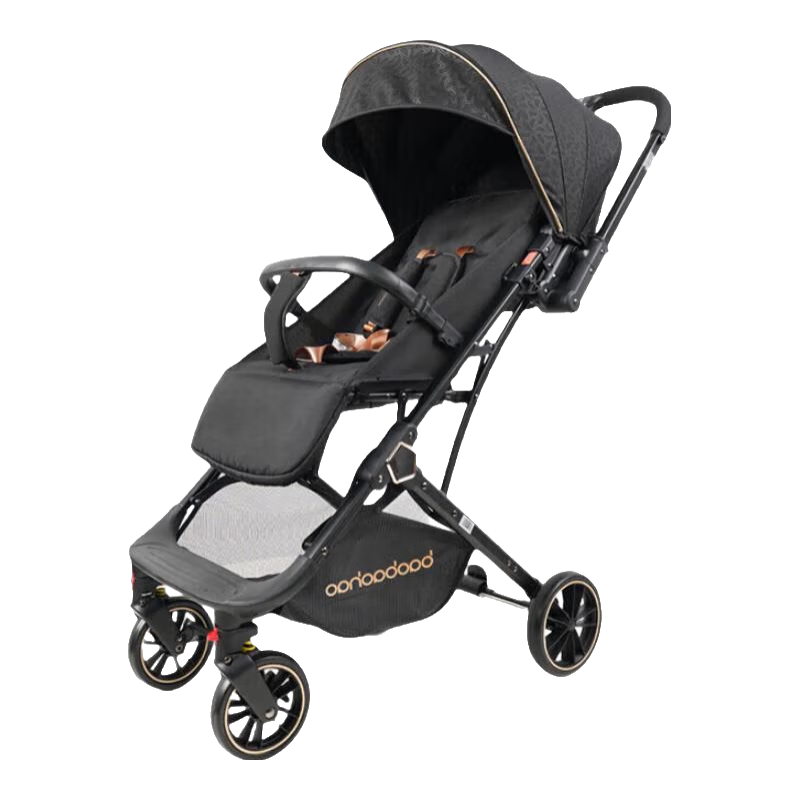 宝宝好Y8婴儿推车双向推行婴儿车高景观可坐可躺折叠0-3岁轻便车手推车 Y8鎏金黑-双向推行+拉杆+礼包