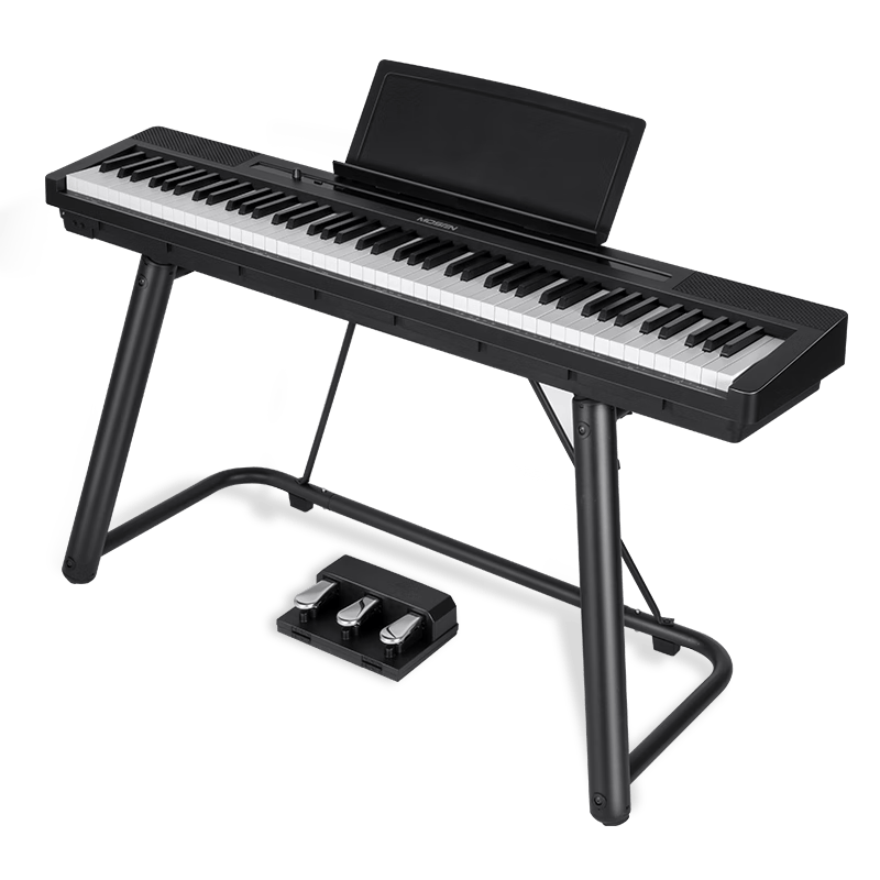 莫森（MOSEN）MS-210P电钢琴 88键全重锤键盘电子钢琴 典雅黑U架+三踏板
