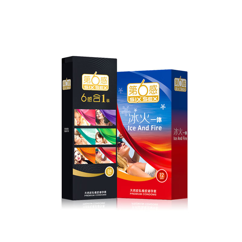第六感避孕套颗粒情趣安全套组合大颗粒 成人计生情趣用品 【冰火六合一组合】六合一24只+冰火一体12只