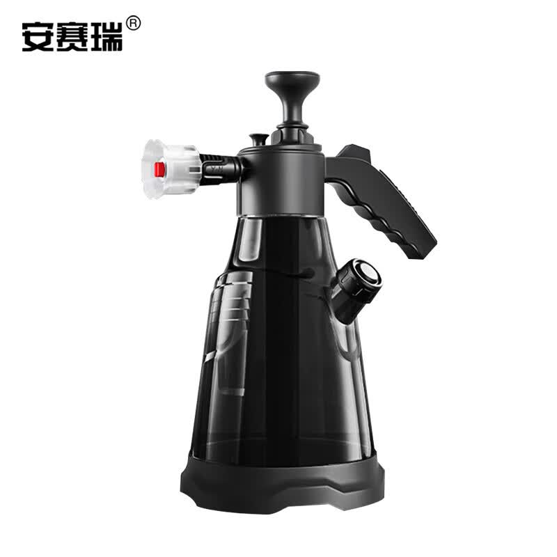 安赛瑞泡沫喷壶 手动高压防风洗车液清洗剂打沫喷水壶 园艺家用浇花大容量洒水壶 配喷水头 黑色 8I00099