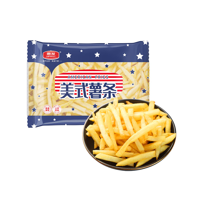 惠发(HF)冷冻薯条半成品薯条零食空气炸锅食材 惠发美式薯条500g*3袋(送番茄酱)