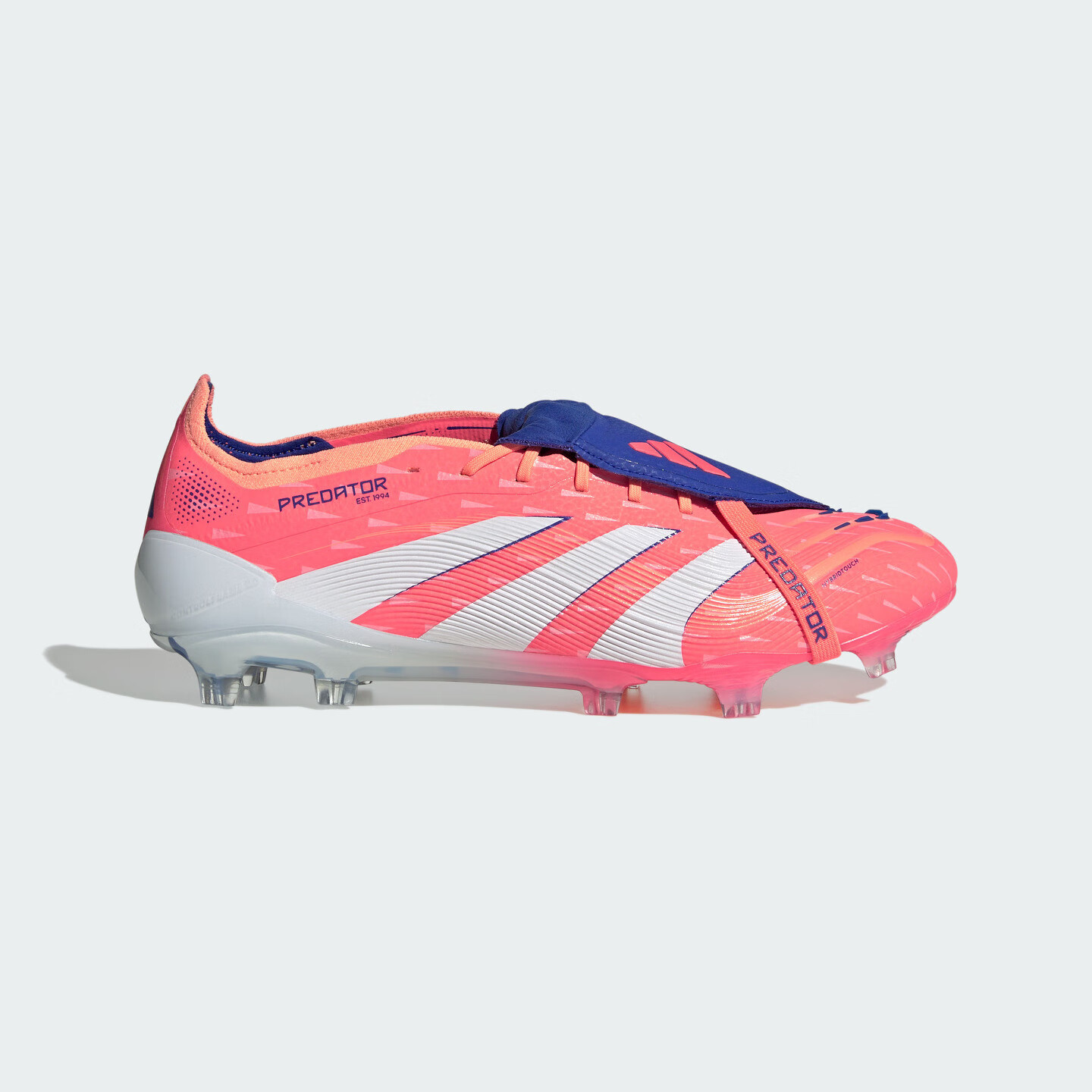 adidas PREDATOR ELITE FT FG长钉翻折鞋舌款足球鞋男女阿迪达斯   信号珊瑚粉/白色/橙色   39