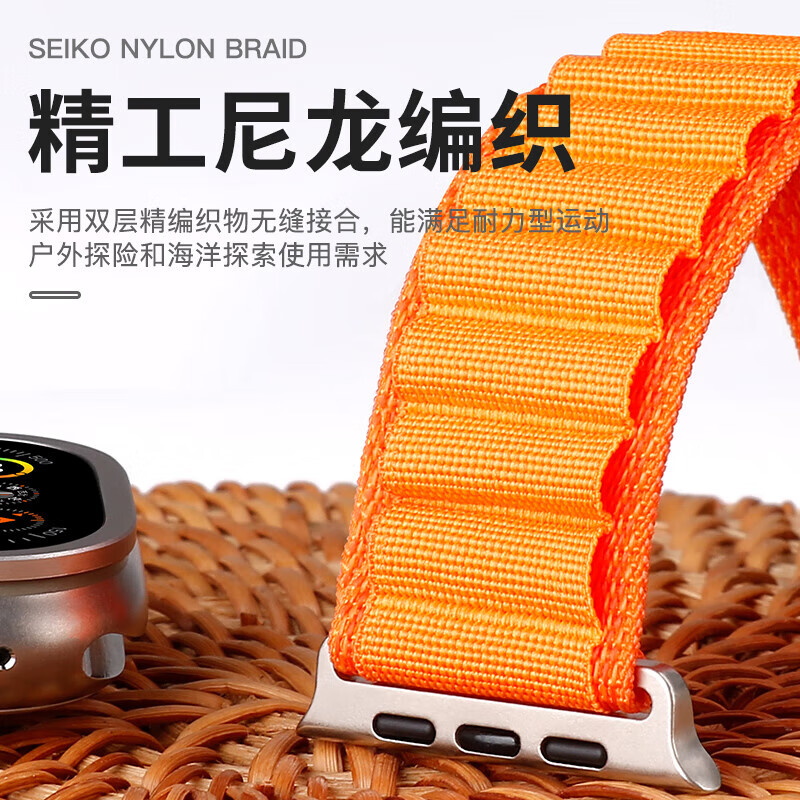 格汇品牌原装适用苹果iwatchs11表带高山回环applewatchultra3/2表带iwatch9/8/7手表替换带男女款腕带 黑色 适用49mm表盘【Ultra1/2/3】