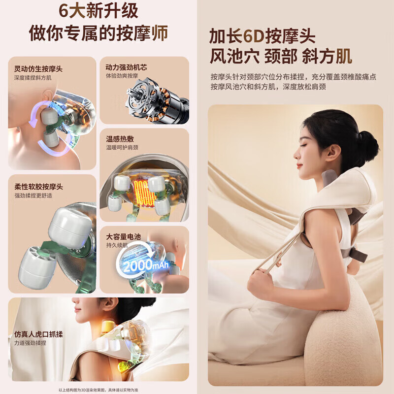 猴太太颈部椎按摩器仪腰部按摩枕脖子全身颈部颈肩理 筋膜枪父亲节礼物实用送爸爸母亲妈妈长辈高档疗仪 【店铺力荐】升级语音播报/热敷 生日礼物女生母亲妈妈爸爸父亲男士女士老人高档礼品