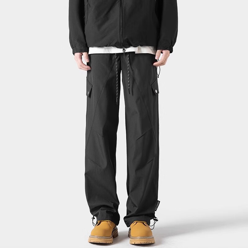 JEEP SPIRIT吉普冲锋裤男春秋季新款三防休闲裤子男户外宽松直筒长裤 黑色 2XL (建议150-165斤)