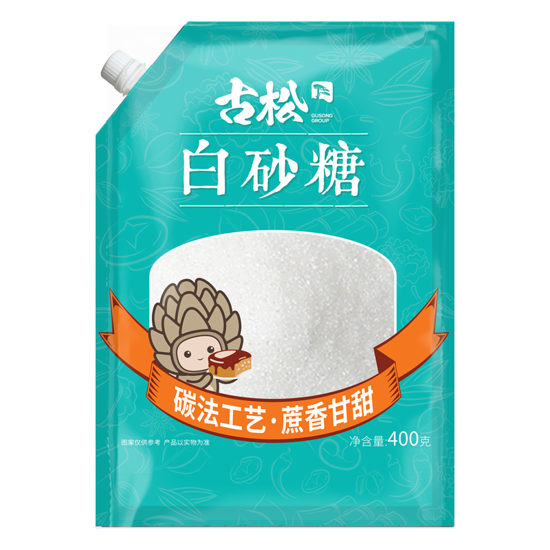 古松 砂糖食糖 带盖白砂糖400g易存储 烘焙原料奶茶咖啡伴侣调味 