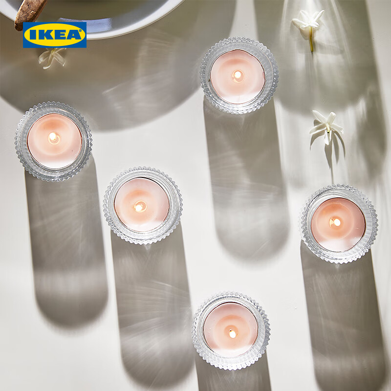 宜家（IKEA）顺手买一件LUGNARE卢纳勒香圆蜡烛3.5小时茉莉花粉红30件 蜡烛茉莉花/粉红色3.5h