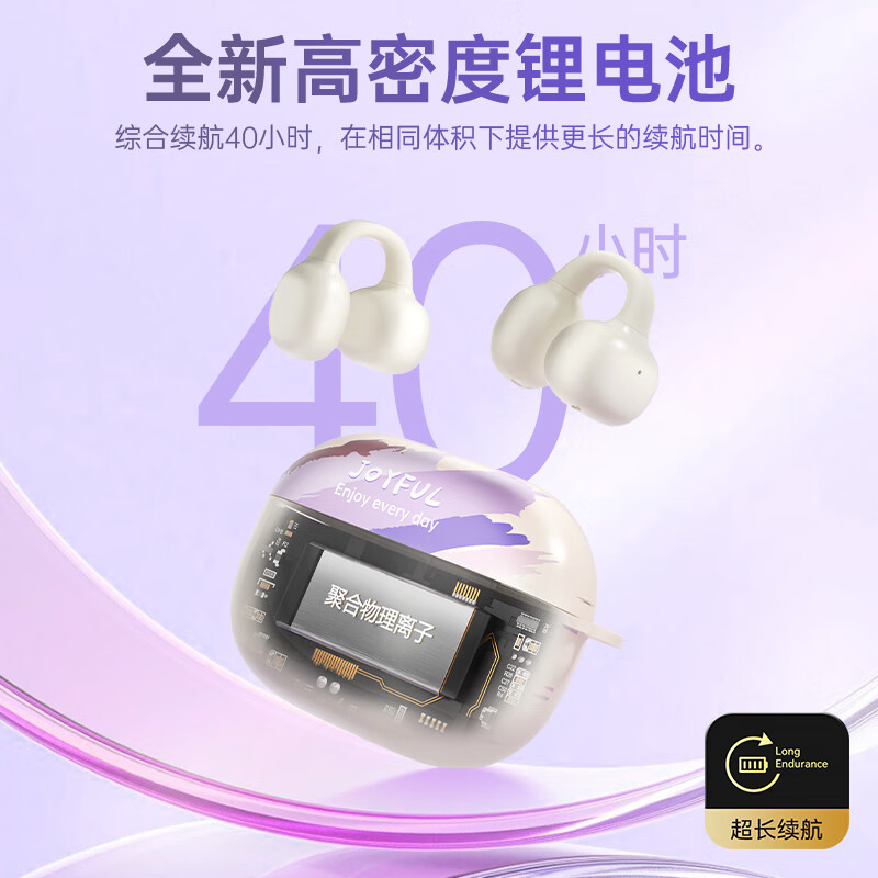 惠普【剧院级音质丨王牌TOP1】马卡龙耳夹式蓝牙耳机6.0不入耳AI降噪不漏音超长续航无线耳机学生运动 【灿若云霞】+【星璇蕊】钻扣配饰 无感佩戴丨AI大模型丨剧院级音质