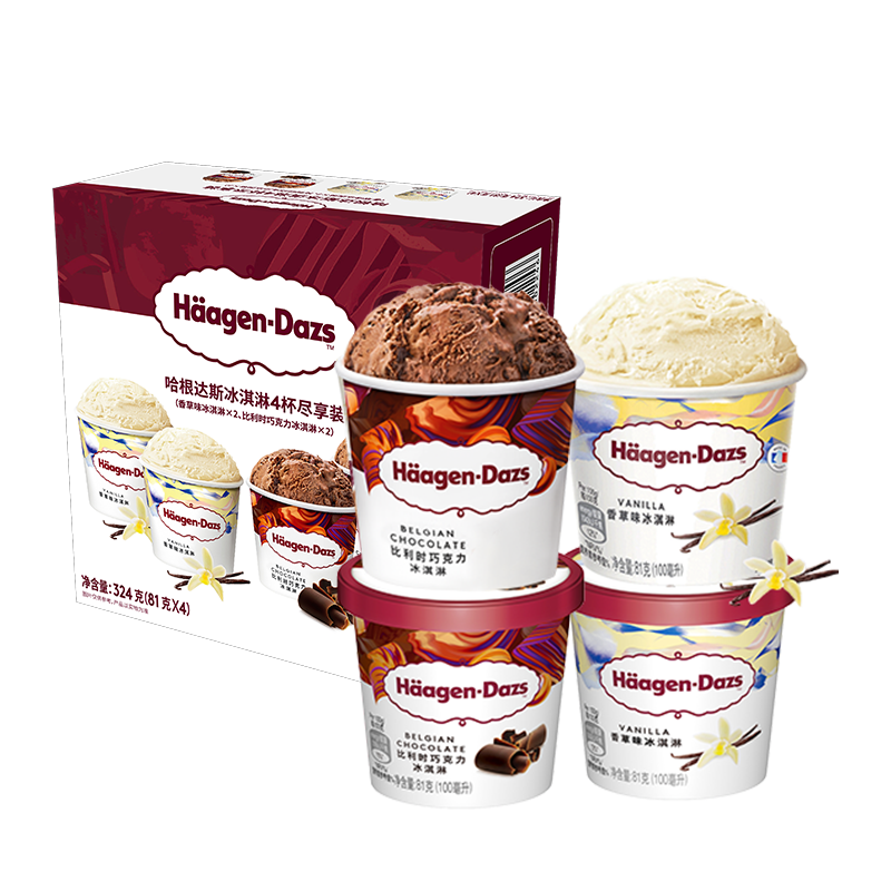 ���ڲ�����������˹��Haagen-Dazs������ܳ�ֵ�������װ (���ζ*2/����ʱ�ɿ���*2) 100ml*4 154.8Ԫ��2��(��77.4Ԫ/��)