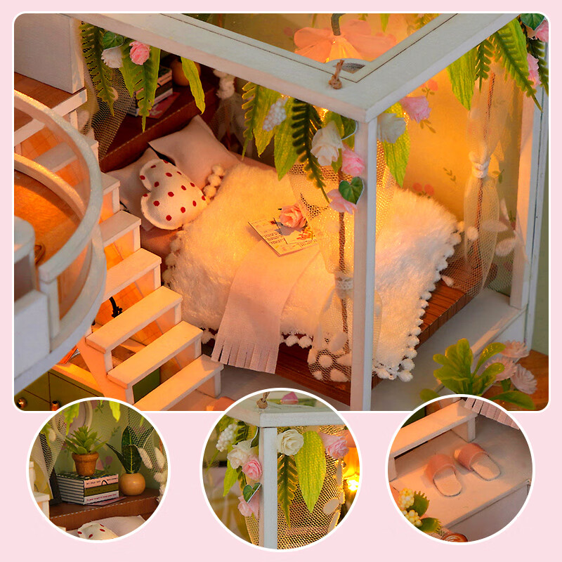 巧之匠diy小屋拼图立体3d模型微缩场景积木玩具摆件拼装手工礼物女生 【音乐款】森语花间+工具+音乐+防尘罩