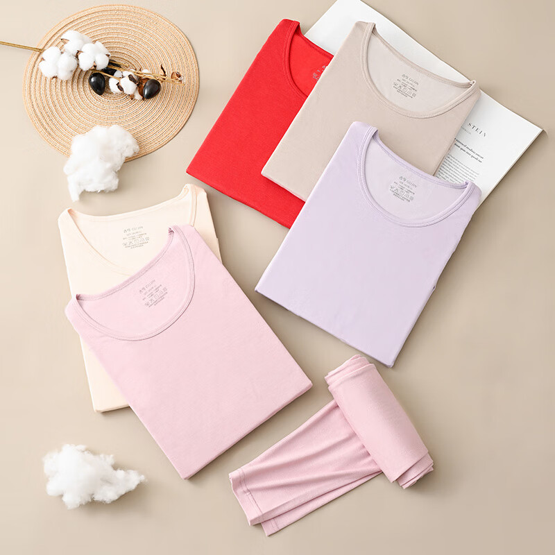 古今（GUJIN）女士抗菌打底棉毛衫裤基础款秋衣秋裤舒适透气保暖内衣情侣套装冬 米杏色(女款） 【上衣+裤子】 XL 男(175/100)建议125~145斤 女(170/95)建议110~150斤