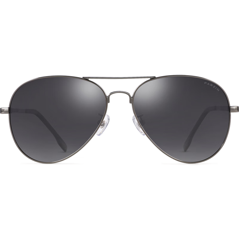 帕森（PARZIN）男款太阳镜 偏光司机驾驶眼镜 时尚蛤蟆墨镜日夜两用偏光太阳眼镜8023 枪框黑灰片