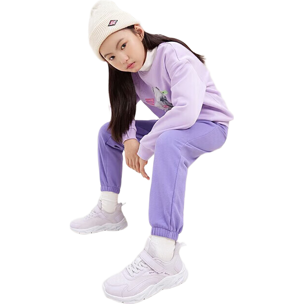 361°童鞋男女童网面透气春秋新款运动鞋革面款中大童魔术贴跑步鞋 玫瑰水/淡粉紫【皮革】 34 79元(需领券)