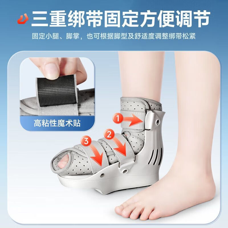 通用护踝崴脚伤后固定 前足减压鞋跖骨脚趾踝关节固定支具拇外翻术后 医用透气减压款-左脚 S码(适用鞋码35-39)