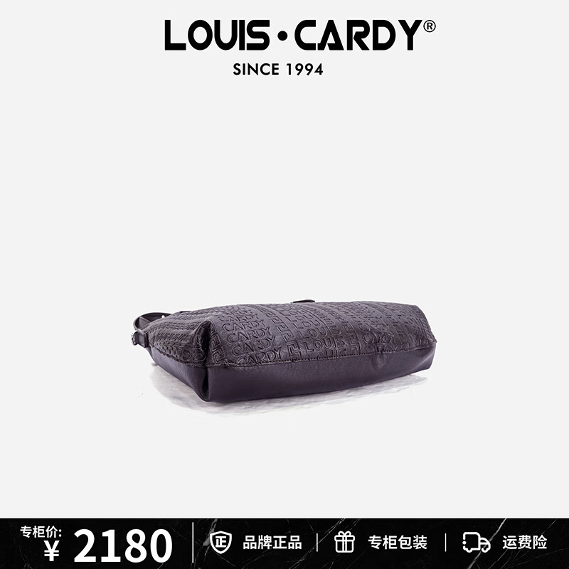 路易.卡迪托特包 logo压纹双面大容量单肩包送女友老婆圣诞元旦新年礼物 深啡色