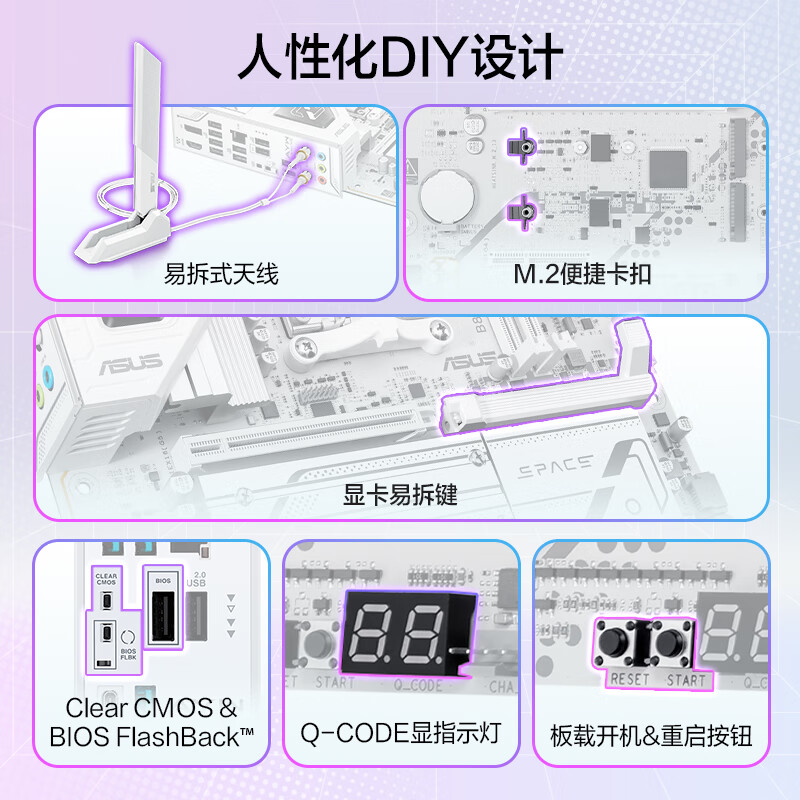 华硕 B850M AYW GAMING OC WIFI7 W 哎呦喂 图 6